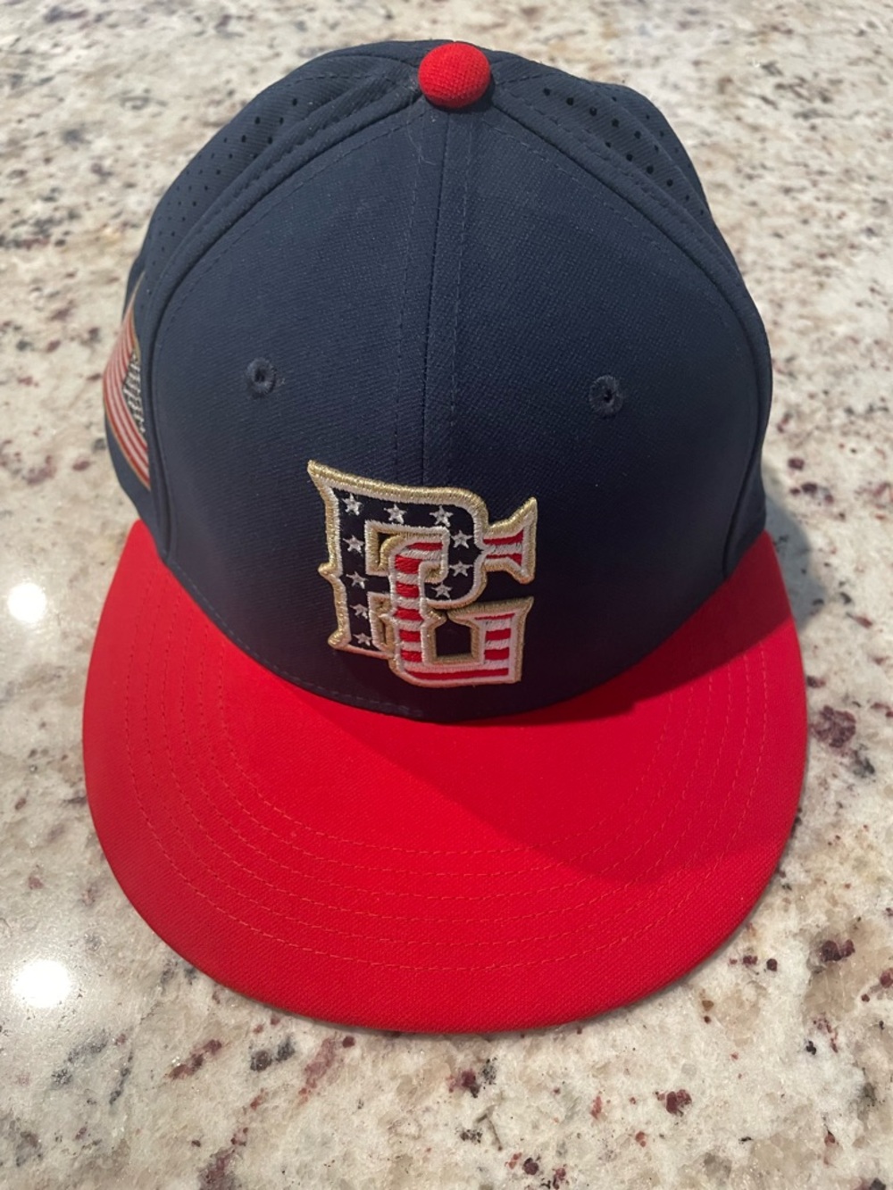 Kids Navy and Red Patriotic PG Baseball Hat